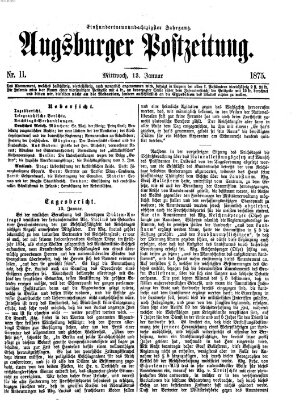 Augsburger Postzeitung Mittwoch 13. Januar 1875