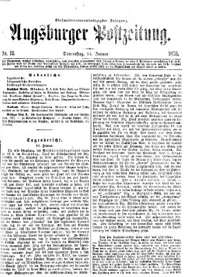 Augsburger Postzeitung Donnerstag 14. Januar 1875