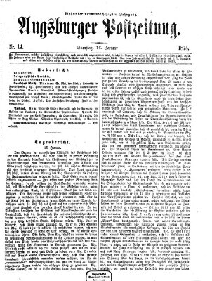 Augsburger Postzeitung Samstag 16. Januar 1875