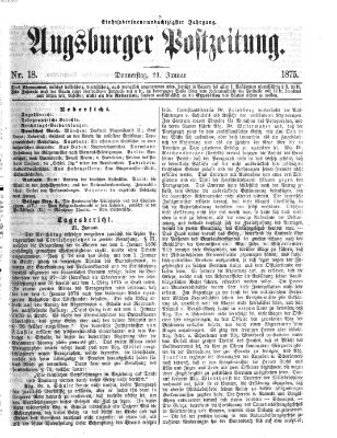 Augsburger Postzeitung Donnerstag 21. Januar 1875