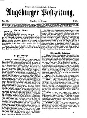 Augsburger Postzeitung Dienstag 9. Februar 1875