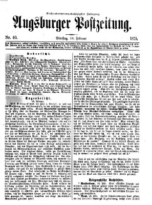 Augsburger Postzeitung Dienstag 16. Februar 1875