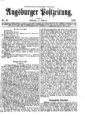 Augsburger Postzeitung Mittwoch 17. Februar 1875