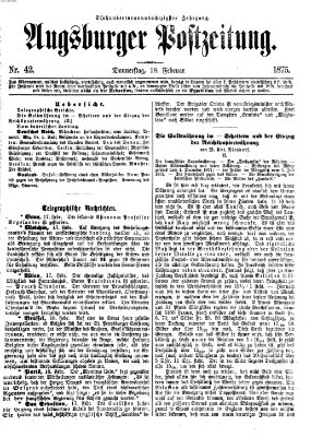 Augsburger Postzeitung Donnerstag 18. Februar 1875