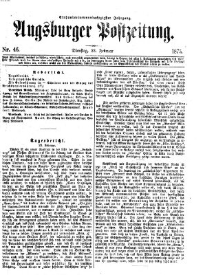 Augsburger Postzeitung Dienstag 23. Februar 1875