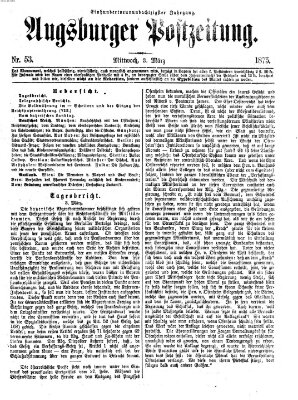 Augsburger Postzeitung Mittwoch 3. März 1875