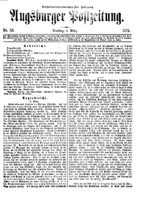 Augsburger Postzeitung Dienstag 9. März 1875