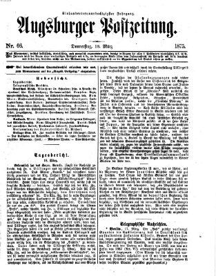 Augsburger Postzeitung Donnerstag 18. März 1875