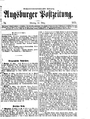 Augsburger Postzeitung Montag 29. März 1875