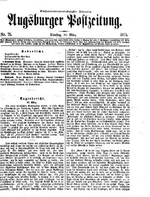 Augsburger Postzeitung Dienstag 30. März 1875