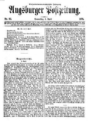 Augsburger Postzeitung Donnerstag 8. April 1875