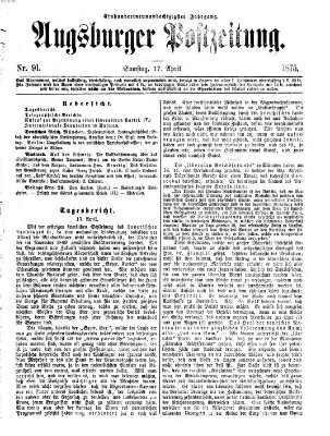 Augsburger Postzeitung Samstag 17. April 1875