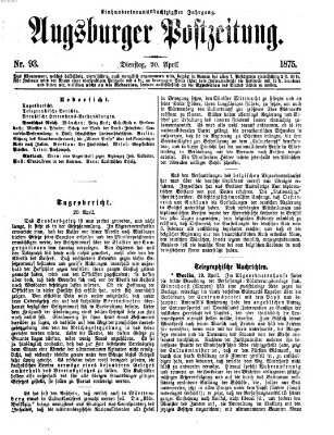 Augsburger Postzeitung Dienstag 20. April 1875