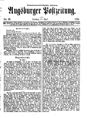 Augsburger Postzeitung Dienstag 27. April 1875