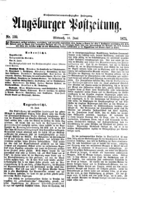 Augsburger Postzeitung Mittwoch 16. Juni 1875