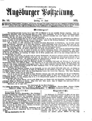 Augsburger Postzeitung Freitag 18. Juni 1875