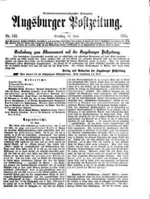 Augsburger Postzeitung Samstag 19. Juni 1875