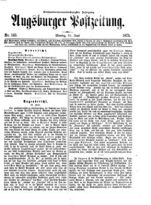 Augsburger Postzeitung Montag 21. Juni 1875