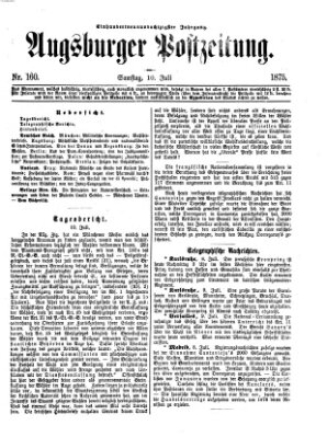 Augsburger Postzeitung Samstag 10. Juli 1875