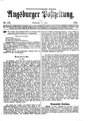 Augsburger Postzeitung Mittwoch 14. Juli 1875