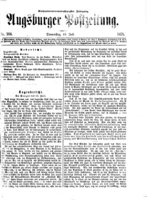 Augsburger Postzeitung Donnerstag 15. Juli 1875