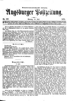 Augsburger Postzeitung Montag 19. Juli 1875