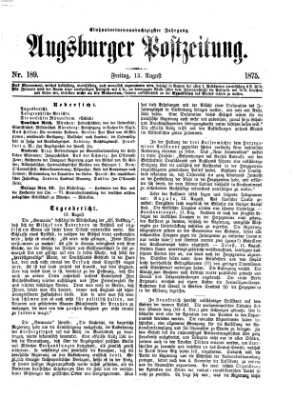 Augsburger Postzeitung Freitag 13. August 1875