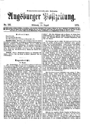 Augsburger Postzeitung Mittwoch 18. August 1875