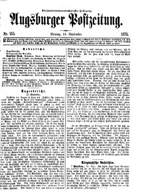 Augsburger Postzeitung Montag 13. September 1875