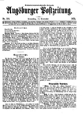 Augsburger Postzeitung Donnerstag 16. September 1875