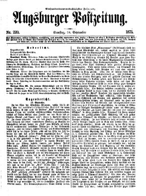 Augsburger Postzeitung Samstag 18. September 1875