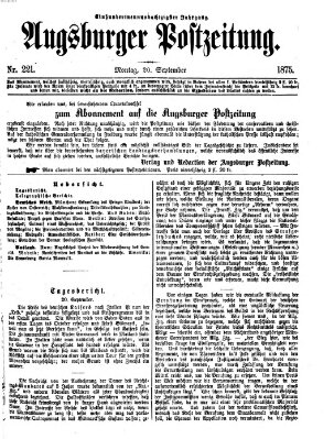 Augsburger Postzeitung Montag 20. September 1875