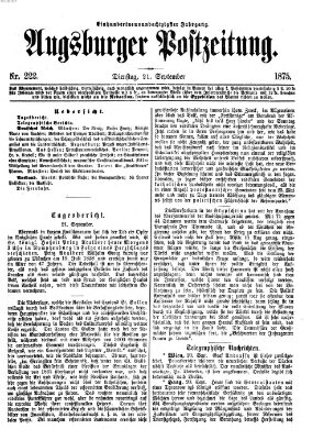 Augsburger Postzeitung Dienstag 21. September 1875