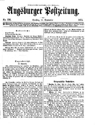 Augsburger Postzeitung Samstag 25. September 1875