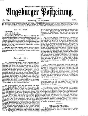 Augsburger Postzeitung Donnerstag 30. September 1875