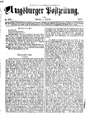 Augsburger Postzeitung Freitag 1. Oktober 1875