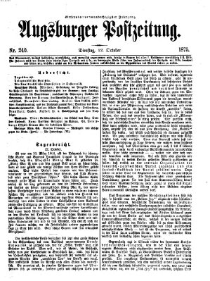 Augsburger Postzeitung Dienstag 12. Oktober 1875