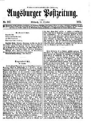 Augsburger Postzeitung Mittwoch 20. Oktober 1875