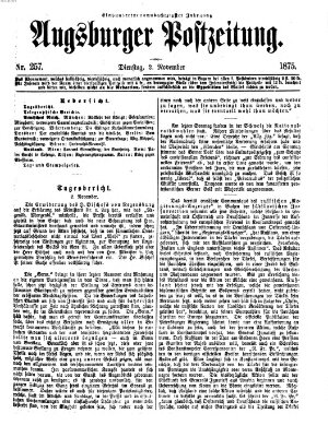 Augsburger Postzeitung Dienstag 2. November 1875