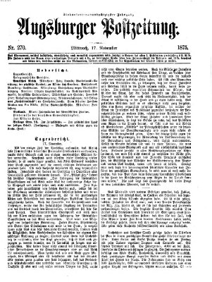 Augsburger Postzeitung Mittwoch 17. November 1875