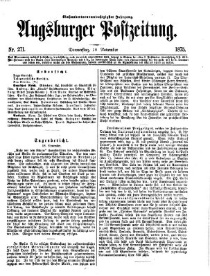 Augsburger Postzeitung Donnerstag 18. November 1875