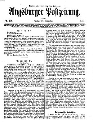 Augsburger Postzeitung Freitag 26. November 1875