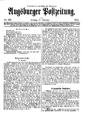 Augsburger Postzeitung Samstag 27. November 1875