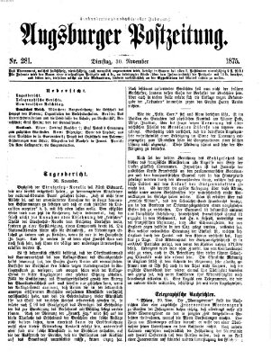 Augsburger Postzeitung Dienstag 30. November 1875