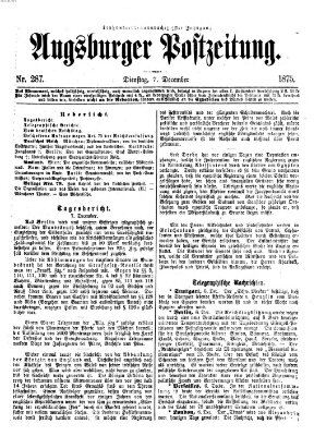 Augsburger Postzeitung Dienstag 7. Dezember 1875