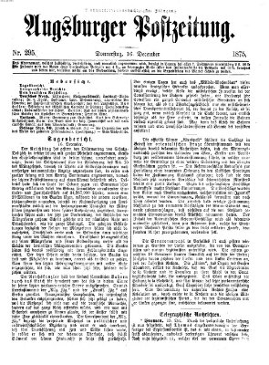 Augsburger Postzeitung Donnerstag 16. Dezember 1875