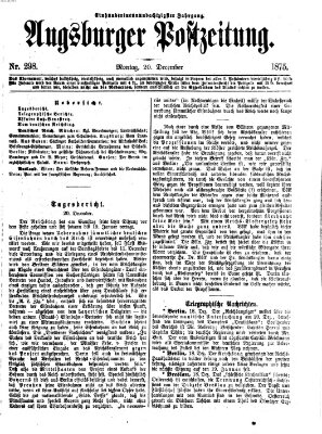 Augsburger Postzeitung Montag 20. Dezember 1875