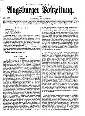 Augsburger Postzeitung Donnerstag 23. Dezember 1875