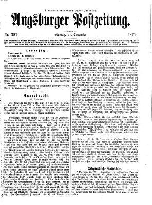 Augsburger Postzeitung Montag 27. Dezember 1875