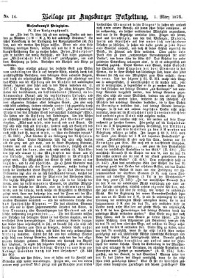 Augsburger Postzeitung. Beilage zur Augsburger Postzeitung (Augsburger Postzeitung) Montag 1. März 1875